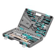 Набор инструментов, 1/2«, 1/4», CrV, 12 гранные головки, пластиковый кейс, 76 предметов Stels