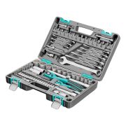 Набор инструментов 1/2«, 1/4», CrV, 12 гранные головки, пластиковый кейс, 82 предмета Stels