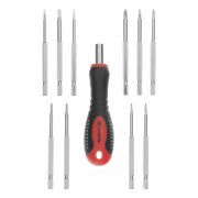 Отвертка для точных работ Fusion с насадками, 11 предметов, в пластиковом пенале, трехкомпонентная рукоятка Matrix