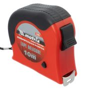 Рулетка Double fixation,10 м х 25 мм,обрезиненный корпус,двойная плавная фиксация Matrix