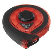 Рулетка геодезическая 30 м х 15 мм, закрытый корпус, фибергласовая лента, двусторонняя шкала, Pro Matrix