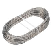 Трос металлополимерный прозрачный ПР-3.0, толщина 3.0 мм, моток 20 метров Сибртех