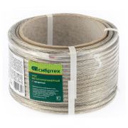 Трос металлополимерный прозрачный ПР-6.0, толщина 6.0 мм, моток 20 метров Сибртех