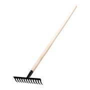 Грабли стальные, 300х1300 мм, 12 прямых зубьев, деревянный черенок, Сибртех