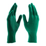 Перчатки Нейлон, ПВХ точка, 13 класс, цвет изумрудный, L