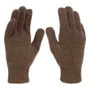 Перчатки трикотажные, акрил, двойные, коричневый, двойная манжета Сибртех