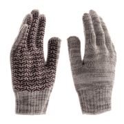 Перчатки трикотажные усиленные, гелевое ПВХ-покрытие, 7 класс, бело-серый меланж Сибртех