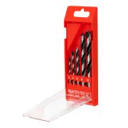 Набор сверл по дереву, 4-5-6-8-10 мм, 5 шт, цилиндрический хвостовиковик, пластиковый кейс, Matrix