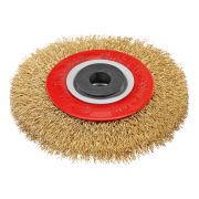 Щетка для точила, 100 мм, посадка 20 мм, плоская, латунир. витая проволока Matrix