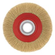 Щетка для точила, 200 мм, посадка 32 мм, плоская, латунированная витая проволока Matrix