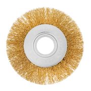 Щетка для УШМ, 100 мм, посадка 22.2 мм, плоская, латунированная витая проволока Matrix