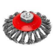 Щетка для УШМ, 100 мм, М14, «тарелка», крученая проволока 0.5 мм Matrix