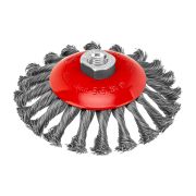 Щетка для УШМ, 125 мм, М14, «тарелка», крученая проволока 0.5 мм Matrix