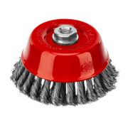 Щетка для УШМ, 125 мм, М14, «чашка», двухрядная, крученая проволока 0.35 мм Matrix