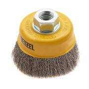 Щетка для УШМ, 75 мм, «Чашка», витая нержавеющая проволока 0.3 мм, М14 Denzel