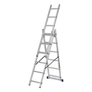 Лестница, 3 х 6 ступеней, алюминиевая, трехсекционная, Сибртех