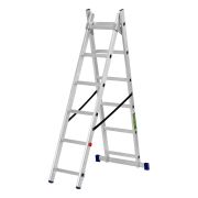 Лестница, 2 х 6 ступеней, алюминиевая, двухсекционная, Сибртех