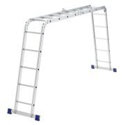 Лестница шарнирная алюминиевая, 2 х 4 + 2 х 5, Сибртех
