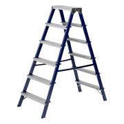 Стремянка двусторонняя 6 ступеней, стальная, Сибртех