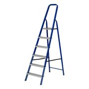 Стремянка, 6 ступеней, стальной профиль, алюминиевые ступени Сибртех
