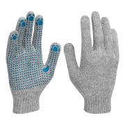 Перчатки трикотажные с ПВХ точкой, 5 пар в упаковке, БОПП-пакет, 7 класс