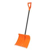 Лопата для уборки снега пластиковая, 490х370х1350 мм, стальной черенок, усиленная Сибртех