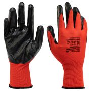 Перчатки полиэфирные с чёрным нитрильным покрытием, размер 9, 13 класс вязки Stels