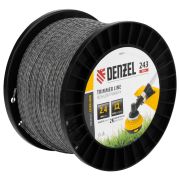 Леска для триммера двухкомпонентная витой квадрат, 2,4мм х 243м, на DIN катушке EXTRA CORD Denzel