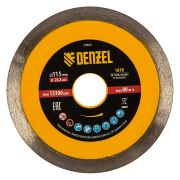 Диск алмазный отрезной 115 х 22,2 мм, сплошной, супертонкий, горячий пресс, мокрое резание Denzel