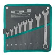 Набор ключей комбинированных 6-19 мм, 8 шт., CrV, матовый хром Stels
