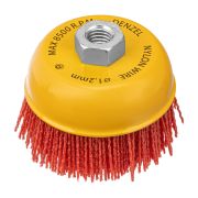 Щетка для УШМ, 100 мм, Чашка, нейлоновая щетина, М14 Denzel