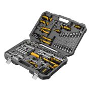 Набор инструментов, 1/2«, 1/4», CrV, S2, пластиковый кейс, 84 предмета Denzel