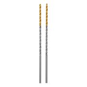 Сверло спиральное по металлу 2 х 86 мм Р6М5, Golden Tip, удлиненное, 2шт. Denzel