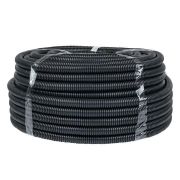 Труба гофрированная d25мм с протяжкой безгалоген. трудногорючая (FRHF) черн. (уп.75м) Plast EKF FRHF-25