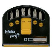 Набор бит PZ/PH Industrial с держателем бит в кейсе Swift, 7 шт, Felo 02060326