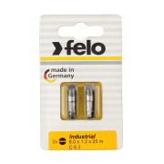 Felo Бита Плоская шлицевая 8X1,2X25, серия Industrial, 2шт в блистере 02080036