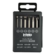 Набор бит SL/H (+/-) Industrial 70 мм в кейсе, 6 шт, Felo 03292716