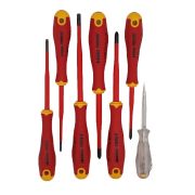 Felo Набор отверток диэлектрических SL/PH/PZ Ergonic E-Slim, отвертка тестер напряжения сети в кейсе, 7 шт 41380736