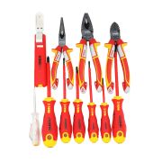 Felo Набор диэлектрических отверток SL/PH ERGONIC, бокорезов, плоскогубцев, длинногубцев, стриппера и отвертки тестера напряжения сети в сумке 41391104