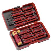 Felo Отвертка диэлектрическая E-Smart с набором насадок 12 шт в кейсе 06391306