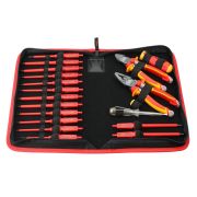 Felo Набор диэлектрических стержней, рукоятки E-SMART, бокорезов и плоскогубцев с отверткой тестером сети в сумке, 19 шт 06391904