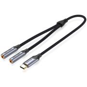 Vention гибкий USB-C M / Jack 3.5 mm F x 2 - 0.3м