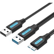 Кабель Vention USB 3.0 AM/Micro-B, USB 2.0 AM - 0.5 м (CQPBD)