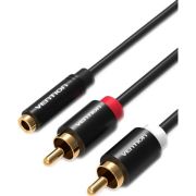 Кабель Vention 2RCA(m)/mini jack 3.5 mm(f) - 1 м (VAB-R01-S100)