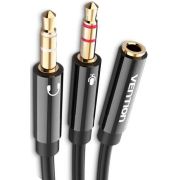 Переходник-разветвитель Vention гибкий Jack 3.5 mm F 4 pin (BHDBY)