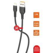 GoPower GP06L USB (m)-Lightning (m) 1.0м 2.4A ПВХ черный (1 / 200 / 800)