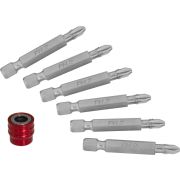 951406 Набор вставок-бит для механического инструмента со сменным магнитным держателем, PH2, 50 мм, 7 предметов