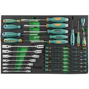 D737134SV Набор стержневых отверток и ключей гаечных карданных в EVA ложементе 560х400 мм, 34 предмета