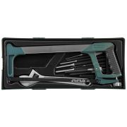 M645114SP Набор инструмента ножовка, разводной ключ, зубила и выколотки в ложементе, 14 предметов
