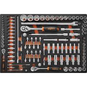 OMT111STE Набор головок торцевых 1/4«DR (4-14 мм), 3/8»DR (8-22 мм), 1/2